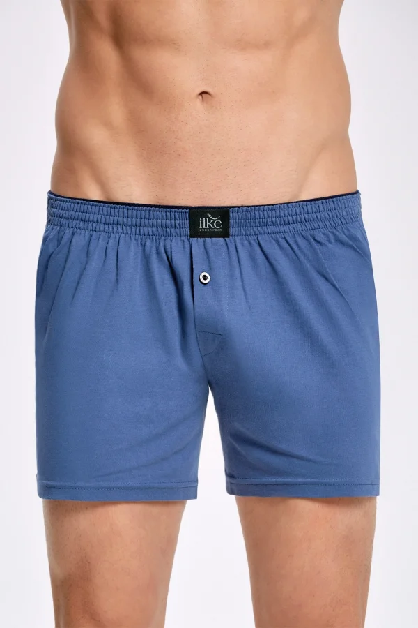 İlke 011 Erkek Düz Renkli %100 Pamuk Boxer