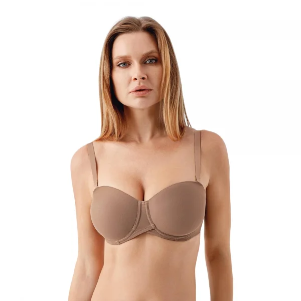 Newbra Lingerie 347057 Kadın Dolgusuz Straplez Basic Desteksiz C Cup Sutyen