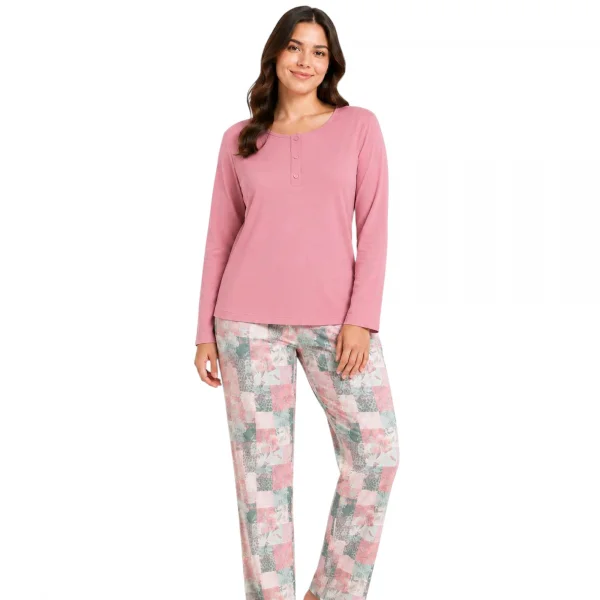 Confeo C841-001 Kadın Patlı Uzunkol Pijama Takım