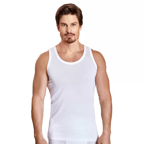 Berrak 1020 Erkek %100 Pamuk Atlet 6lı Paket Beyaz XL