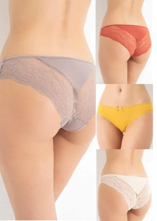 Confeo 804-001 Kadın Dantelli 4lü Bikini Külot