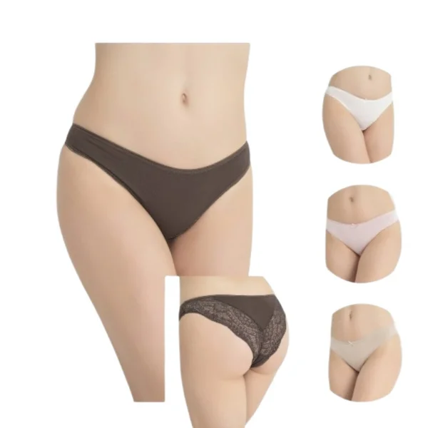 Confeo 804-001 Kadın Dantelli 4lü Bikini Külot