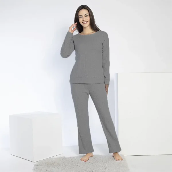 Confeo 840.641 Kadın Kışlık Fitilli Uzun Kol Pijama Takım