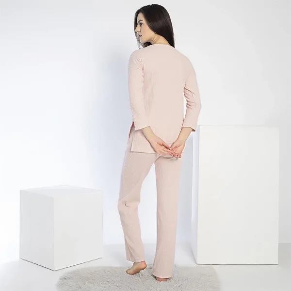 Confeo 840.641 Kadın Kışlık Fitilli Uzun Kol Pijama Takım