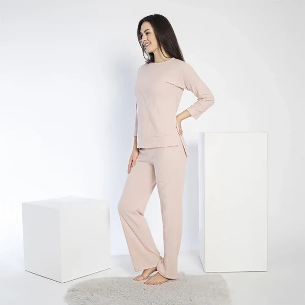 Confeo 840.641 Kadın Kışlık Fitilli Uzun Kol Pijama Takım