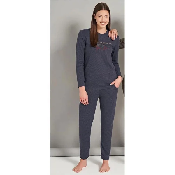 Donwear 7702 Kadın Kışlık O-Yaka Pijama Takım