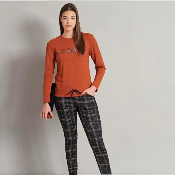 Donwear 7746 Kadın Kışlık O-Yaka Pijama Takım