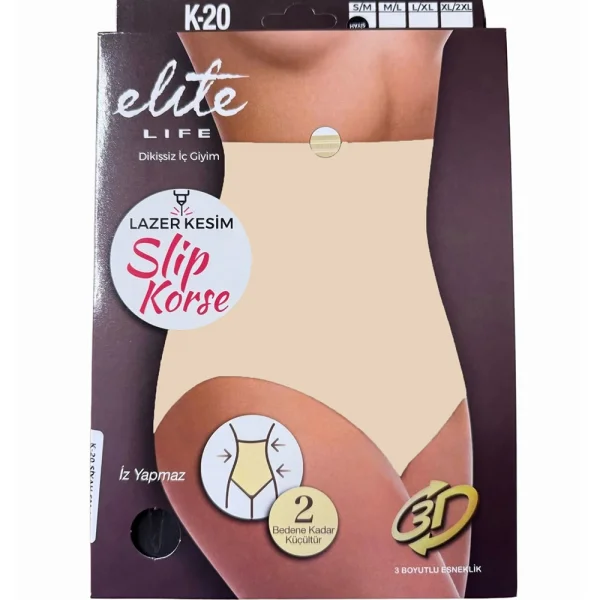 Elite Life 884 K-20 Kadın Lazer Kesim Yüksek Bel