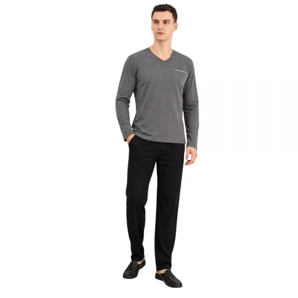Elitepoint 1251 Erkek V-Yaka Kışlık Pijama Takım