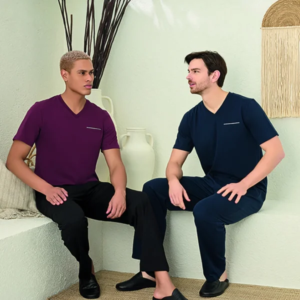 Elitepoint 1514 Erkek Kısa Kol Uzun Alt Yazlık Pijama Takımı