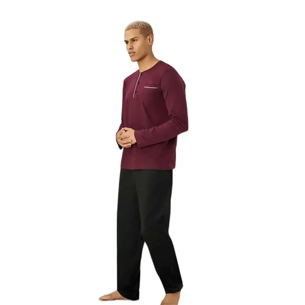 Elitepoint 1555 Erkek Yazlık Büyük Beden Uzun Kol Uzun Alt Pijama Takımı