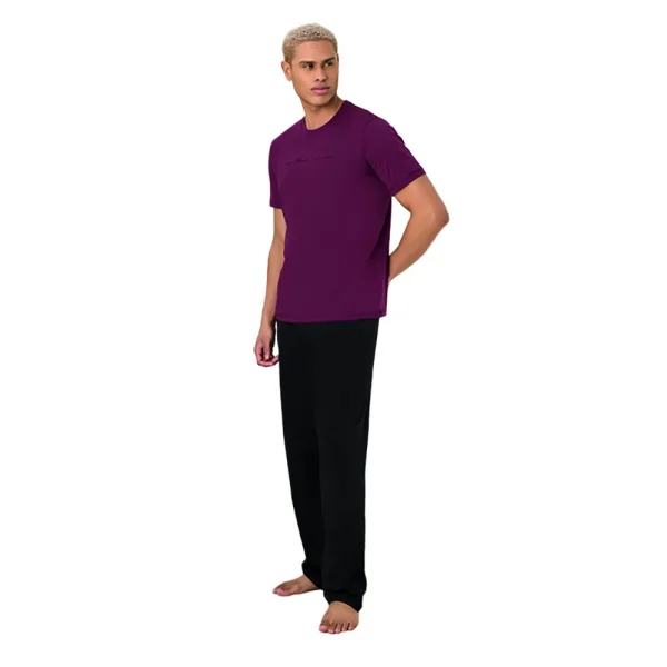 Elitepoint 1708 Erkek Yazlık Kısa Kol Uzun Alt Pijama Takımı