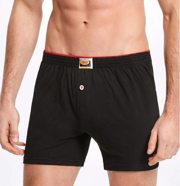 İlke 011 Düz Renkli Penye Boxer