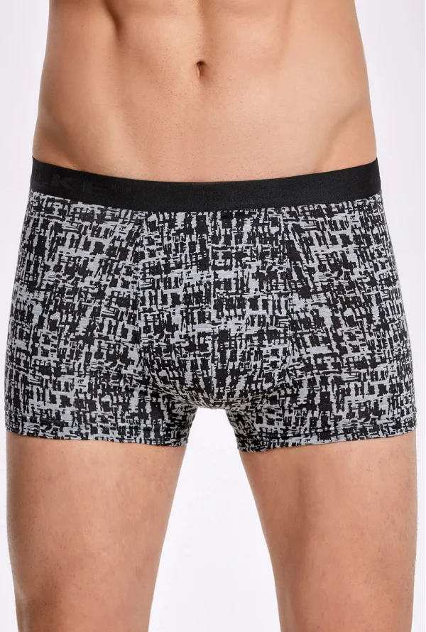 İlke 1601 Erkek Likralı Desenli Boxer