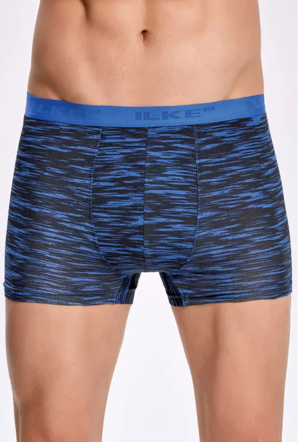 İlke 1601 Erkek Likralı Desenli Boxer