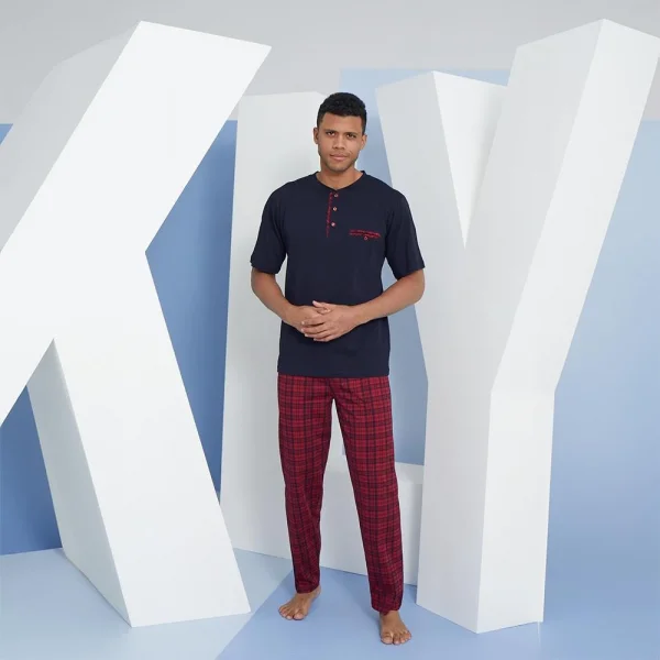 Kly 2118 Erkek Midi Yaka Şortlu Takım