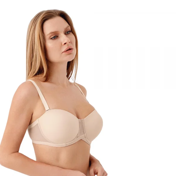 Newbra Lingerie 347057 Kadın Dolgusuz Straplez Basic Desteksiz C Cup Sutyen