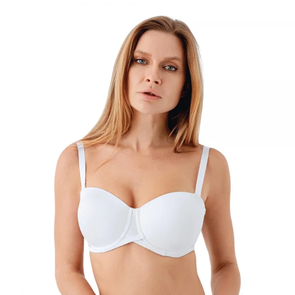 Newbra Lingerie 347057 Kadın Dolgusuz Straplez Basic Desteksiz C Cup Sutyen