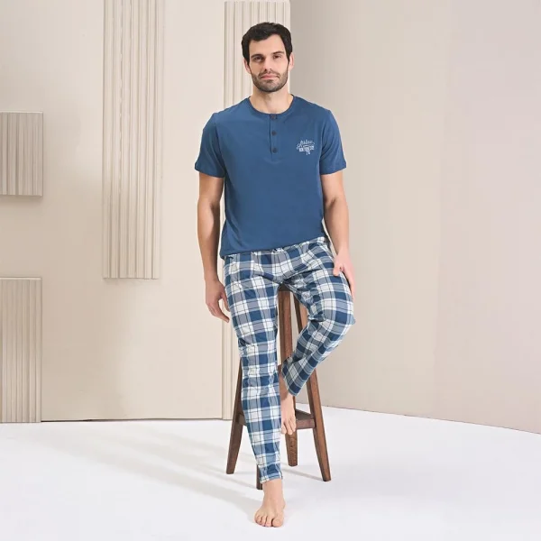 Over Sleep 1751 Erkek Süprem Uzun Kol Dört Mevsim Pijama Takım
