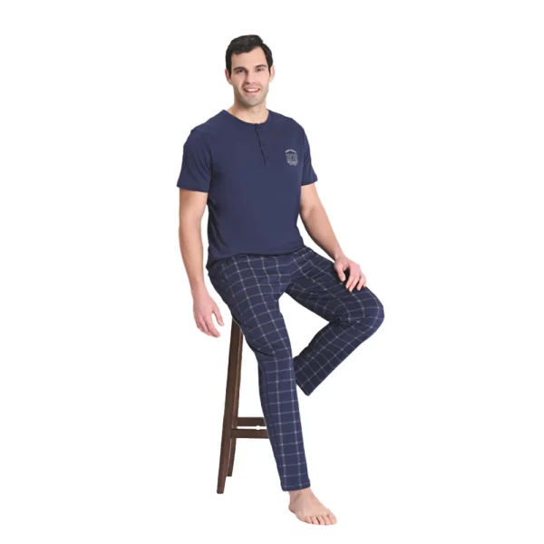Over Sleep 1753 Erkek Kısa Kol Uzun Alt Yazlık Pijama Takım