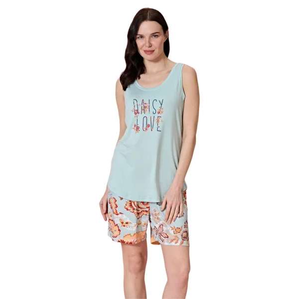 Over Sleep 1956 Kadın Şortlu Yazlık Viskon Pijama Takım
