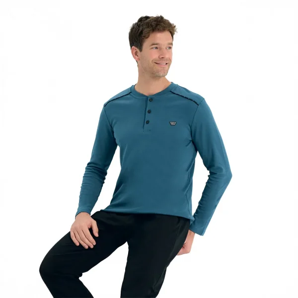 Over Sleep 2201 Erkek Kışlık Interlok Pijama Takım