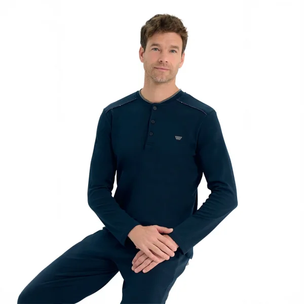 Over Sleep 2209 Erkek Kışlık Interlok Pijama Takım