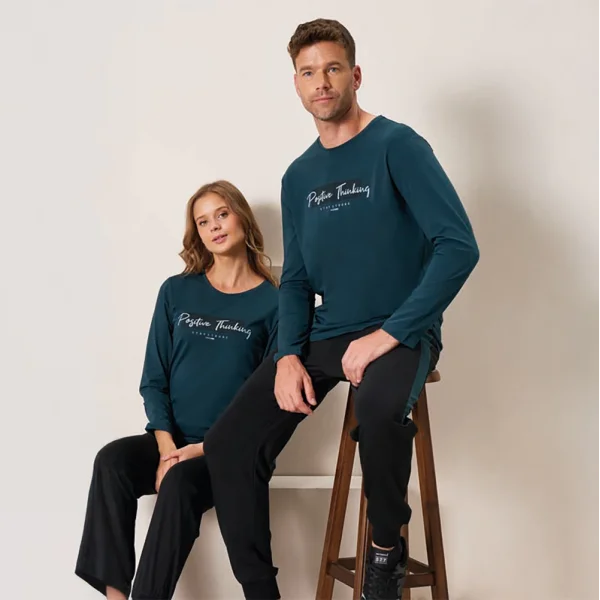 Over Sleep 3199 Kadın Kışlık Süprem Yuvarlak Yaka Eşli Pijama Takımı