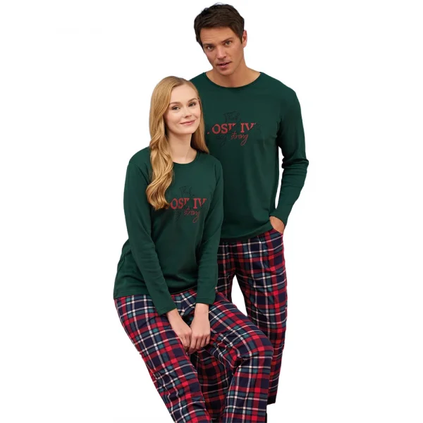 Over Sleep 3252 Kadın Eşli Yılbaşı Pijama Takımı