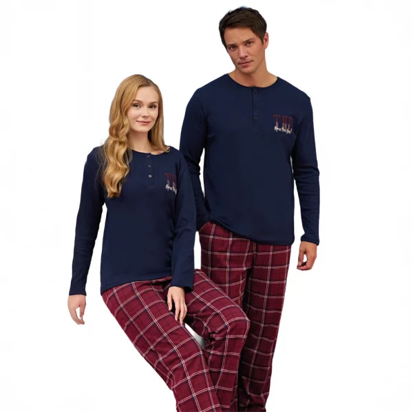 Over Sleep 3253 Kadın Eşli Yılbaşı Pijama Takımı