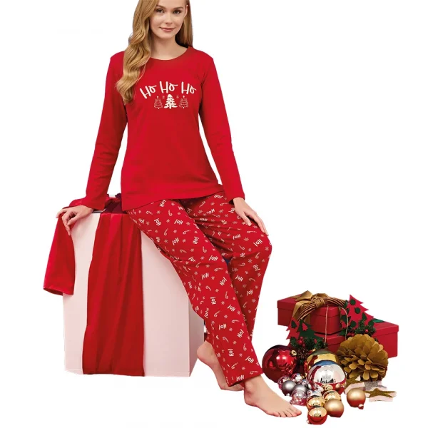 Over Sleep 3257 Kadın Yılbaşı Pijama Takımı