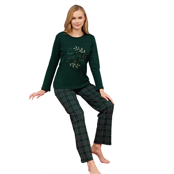 Over Sleep 3261 Kadın Yılbaşı Pijama Takımı
