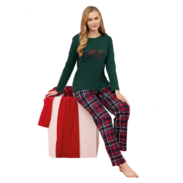 Over Sleep 3262 Kadın Yılbaşı Pijama Takımı