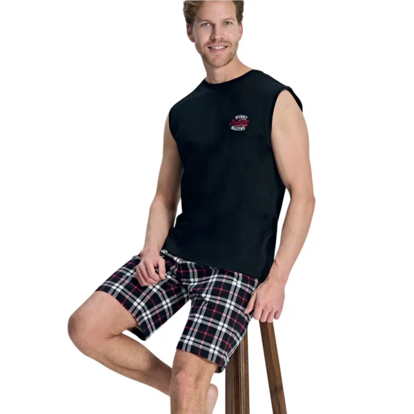 Over Sleep 3379 Erkek Yazlık Şort Pijama Takım (M-L-XL-2XL)