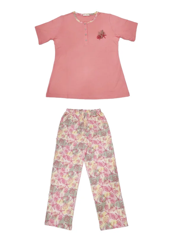 Over Sleep118K Kadın Yazlık Pamuk Kısa Kol Pijama Takım