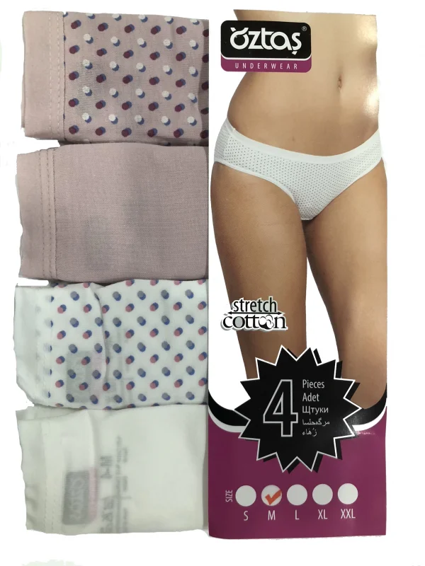 Öztaş 2750 Kadın Dantelli Bikini Külot 4lü Paket