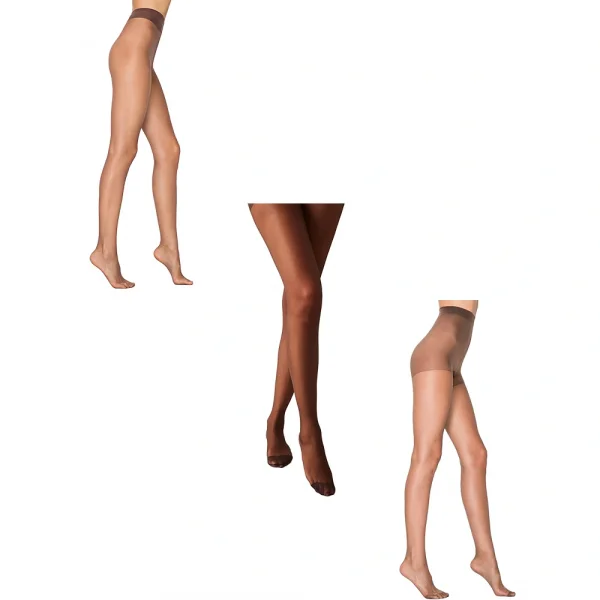 Penti Likra Fit 15 3lü Paket  Parlak Külotlu Çorap S (Kestane-Mürdüm-Kızıl Siyah)