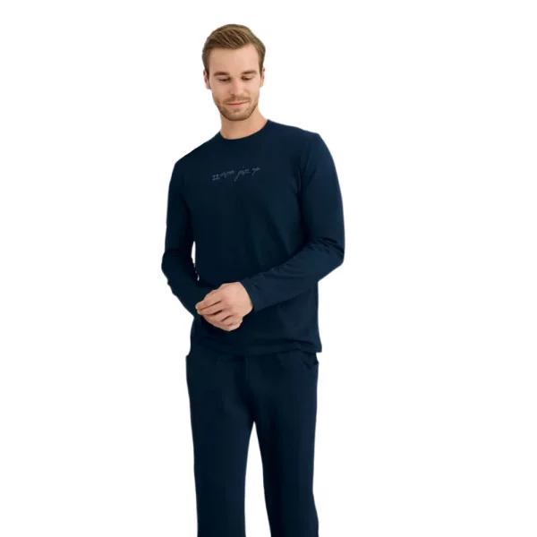 Polden 4503 Erkek Kışlık O-Yaka Pijama Takım