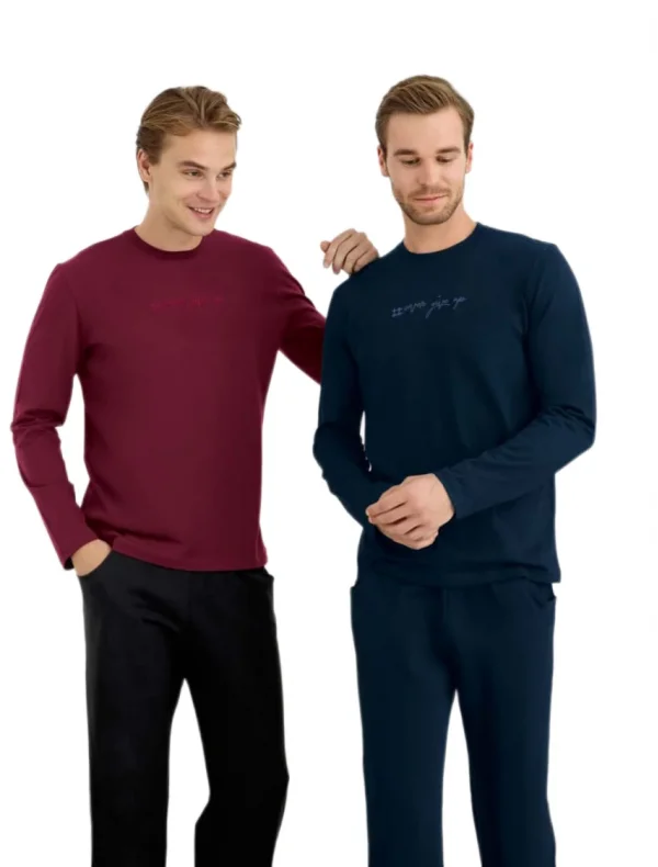 Polden 4503 Erkek Kışlık O-Yaka Pijama Takım