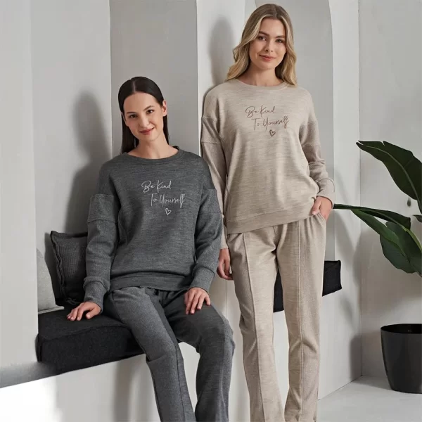 Poleren 8126 Kadın Kışlık Pijama Takım