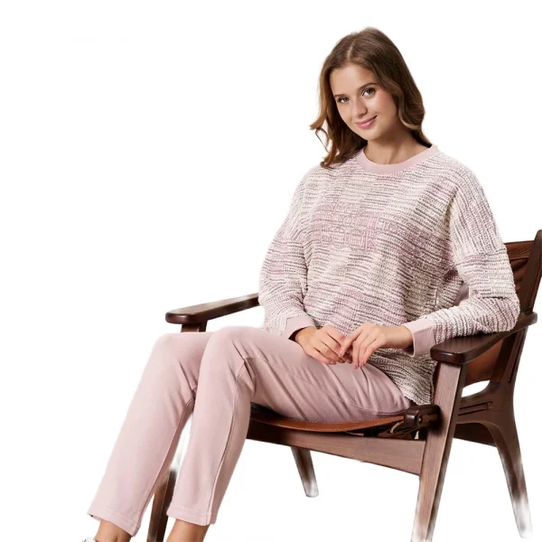 Poleren 8505 Kadın Kışlık Uzun Kollu Pijama Takım
