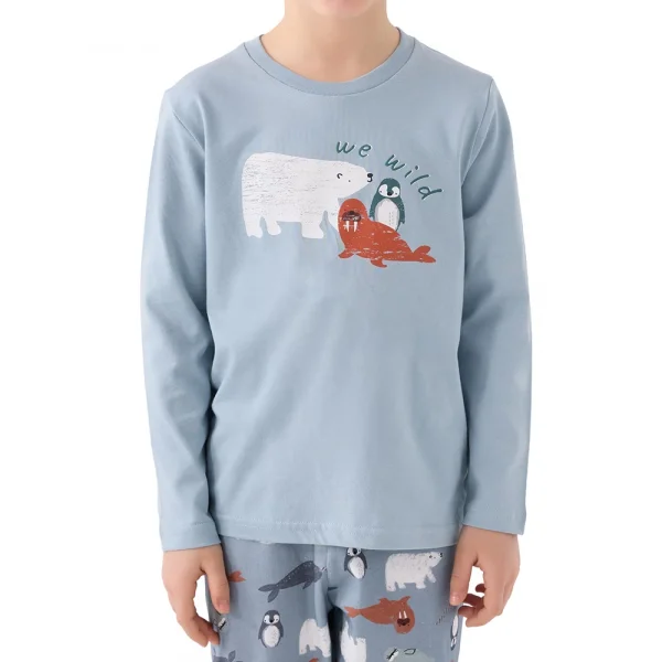 RolyPoly RP3420-2 Erkek Çocuk Kışlık İkili Pijama Takım
