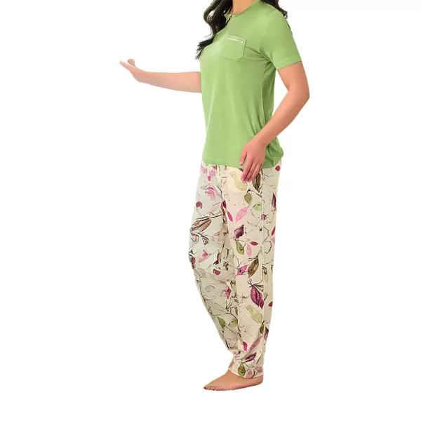 Rozalinda 3530 Kadın Yazlık Kısa Kol Uzun Alt Büyük Beden Pijama Takım