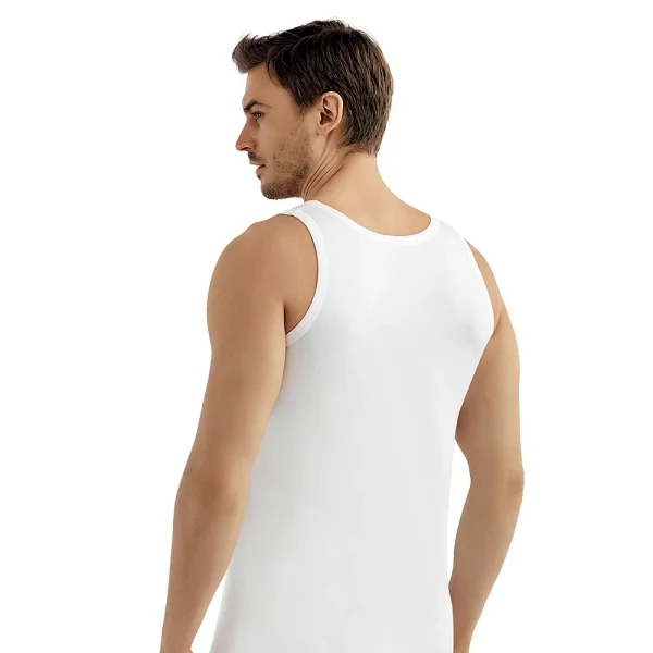 Şahinler E002-E005 6lı Paket Erkek Atlet %100 Pamuk 3Beyaz-3Siyah L