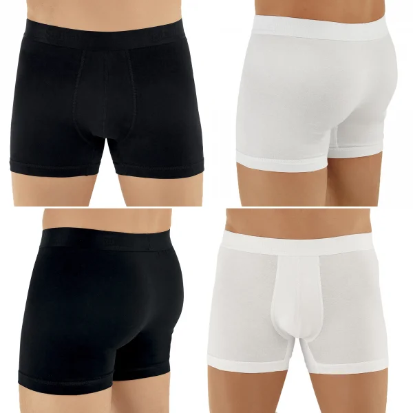 Şahinler E031 Erkek Likralı Boxer Külot 3Beyaz-3Siyah M