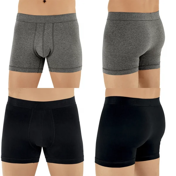 Şahinler E031 Erkek Likralı Boxer Külot 3Siyah-3Koyu Gri XL