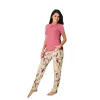 Rozalinda 3530 Kadın Yazlık Kısa Kol Uzun Alt Büyük Beden Pijama Takım