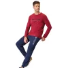Over Sleep 2198 Erkek Kışlık Eşli Süprem (Pamuk) Yuvarlak Yaka Pijama Takım