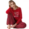 Arnetta AR3514S Anne Kız New Year Kışlık İkili Pijama Takım (Anne)