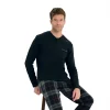 Over Sleep 2233 Erkek Kışlık Interlok Pijama Takım